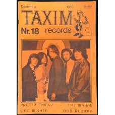 TAXIM Catalogue and Magazine Nr. 18 December 1980 (in German) Pretty Things, Wes McGhee, Taj Mahal, Bob Ruzicka